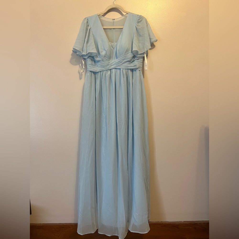 Azazie Light Blue Maxi Dress